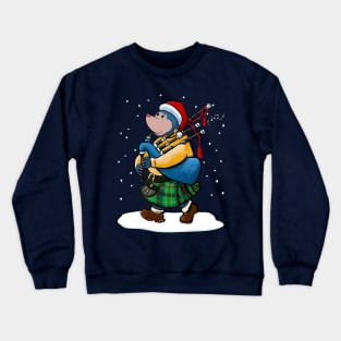 The Scottish Mole Of Kintyre Plays Bagpipes At Christmas! Crewneck Sweatshirt